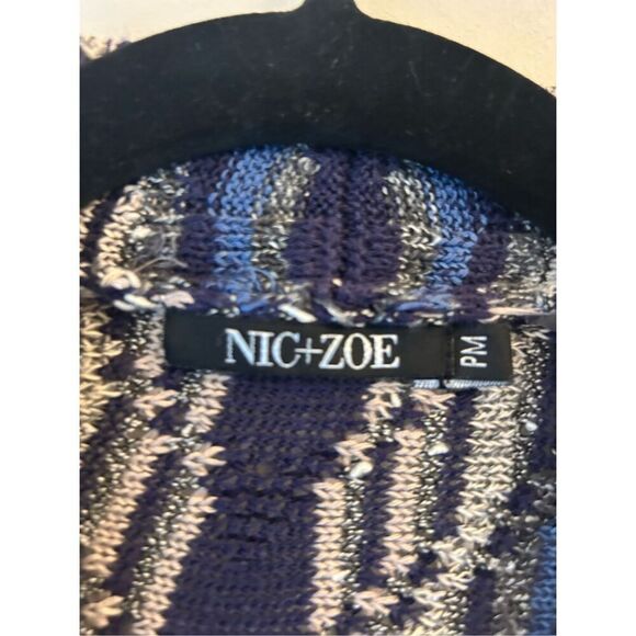 Nic+Zoe Linen Mixed Knit Waterfall Cardigan size PM - Picture 3 of 6